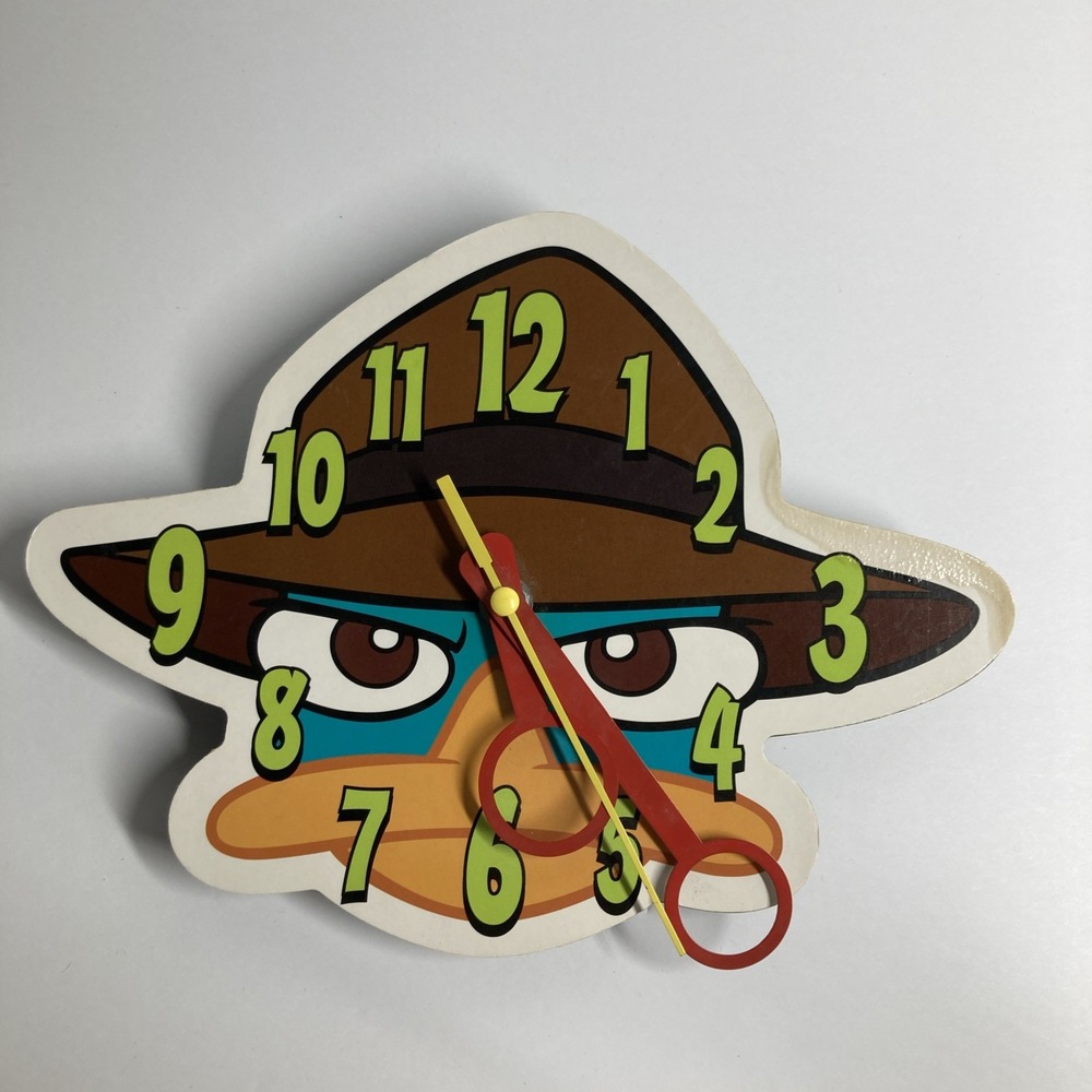 Disney Phineas & Ferb Agent P Battery Operated Clock with Second Hand--Damaged